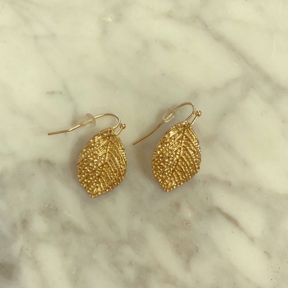 Gold leaf earrings